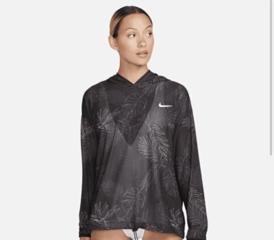 Nike Pro Mujer Cubre Capucha Top Floral Nuevo Negro Talla Pequeña $75 DV9683-010 Foto 1 de 2
