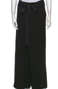Auth NWT VALENTINO Black WIDE Leg WRAP Front HIGH Rise BELT  Trousers PANTS - Picture 1 of 4