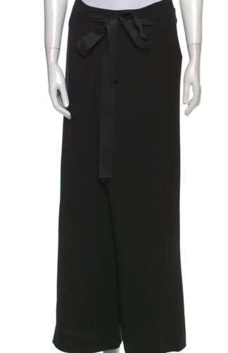 Pantaloni PANTALONI VALENTINO neri con etichette originali gamba larga avvolti davanti cintura vita alta