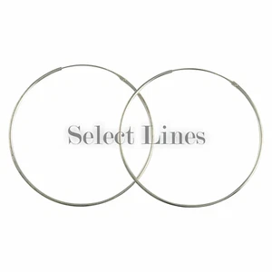 Pendientes de aro redondos de plata esterlina de 1,2 mm x 55 mm 0,925 joyería - Imagen 1 de 2