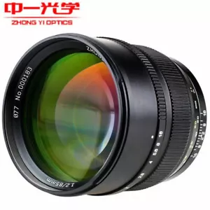 Zhongyi 85mm F1.2 Full Frame Large Aperture Manual Lens For EF/RF/E/GFX/F/Z/L - Picture 1 of 8