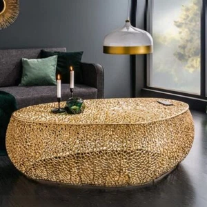 Extravaganter Design Couchtisch RIXOS ca.120cm Metall gold Handarbeit - Bild 1 von 9
