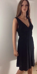 Calvin Klein Women's Little Black Dress, LBD V Neck Sleeveless Silk Size 10 - Picture 1 of 9
