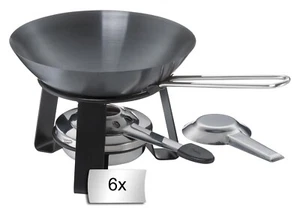 Kela JOY Mini-Woks mit Rechaud Wokpfanne Stahl Edelstahl Schwarz 6er Set - Bild 1 von 2