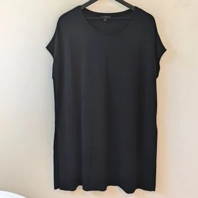 COS Women's Black Oversized Lagenlook Tunic Top Shirt Slinky Stretch Size Medium - Image 1 of 4
