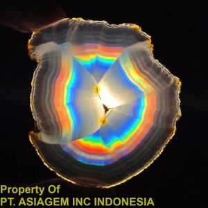 43ct AAA Rainbow IRIS AGATE Slice ~Multi-Color Fire~ 1-of-a-kind ~100% Natural~