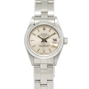 Rolex Date 69160 Stainless Steel Oyster Champagne Dial Auto Ladies Watch 26mm - Picture 1 of 6