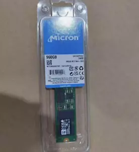 960GB SSD MICRON M.2 2280 NVME 4.0 MTFDKBA960TDZ-1AZ1ZABYY 7400 PRO E1MU23BC - Picture 1 of 2