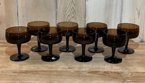 Vintage Gorham Champagne Glasses Set Of 8 Reizart Accent Brown Crystal 4 3/8” - Picture 1 of 9