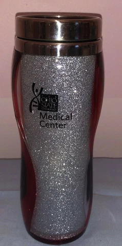 Ohio State University Medical Center Insulated Water Bottle - Red & Grey Glitter Cover