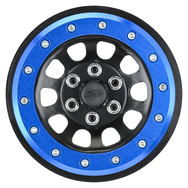 Pro-Line # 283800 1/6 Steelies Stamped Steel 2.9" Dual Offset SCX6 Wheels Blue/B - Image 1 of 1