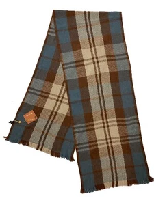 Loro Piana Plaid Brown, Beige and Blue Baby Cashmere Scarf Made in Italy - Picture 1 of 3