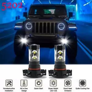For Jeep Wrangler JL 2010-2020 2504 PSX24W White LED Fog Driving Light Bulbs US - Picture 1 of 10