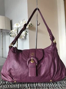 Modalu Handtasche lila weiches Echtleder Hobo Schultertasche  - Bild 1 von 11