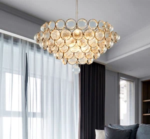 Glass Ball Chandelier Metal Ceiling Fixtures Living Room Pendant Lamp Light Yc.P - Picture 1 of 12