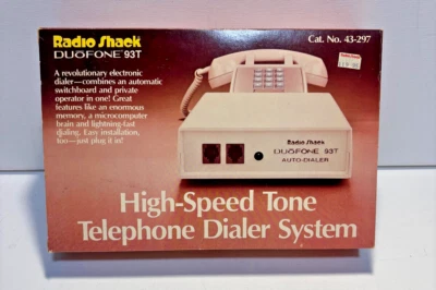 Sistema de marcación telefónica de tono de alta velocidad RadioShack Duofone 93T de colección Foto 1 de 4