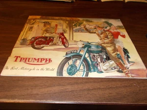 RARE 1952 Triumph Motorcycles 10-page Original Deluxe Sales Catalog - Picture 1 of 8