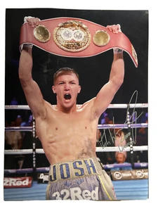 Fotografía firmada de Josh Warrington 12x16 con certificado de autenticidad Leeds Warrior - Imagen 1 de 3