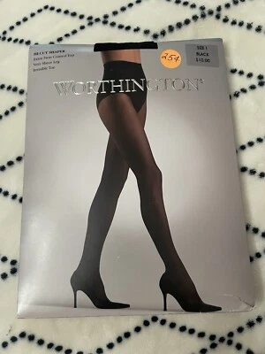 Worthington Formador de Corte Alto Ex Control Firme Top Puntera Invisible Muy Transparente Negro 1 Foto 1 de 4