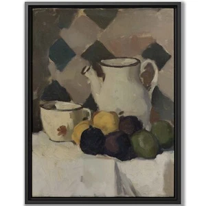 Vintage Fruit Still Life Oil Painting Canvas Rustic Wall Art Framed Decor - Picture 1 of 9