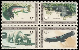 US. 1427-30. 8c. Wildlife Conservation. 1430a. Block of 4. MNH. 1971 - Picture 1 of 1