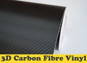 3D Carbon Fibre Vinyl Wrap【All Meter Sizes】Black Air/Bubble Free - Picture 1 of 2