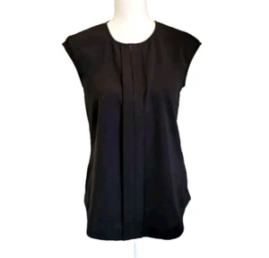 J Crew Women's Black Sleeveless Blouse Henley Neckline Size 0 - Picture 1 of 5