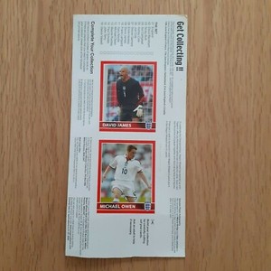 2004 Euro Uncut Michael Owen / David James Topps Wagon Wheels England Cards