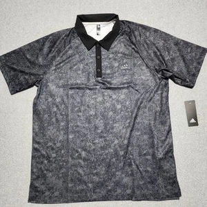 Adidas Golf Mens XL Polo Shirt Gray Petal Print Floral New Allover MSRP $65 NWT - Picture 1 of 11