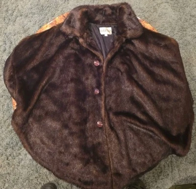 Abrigo chaqueta de piel para mujer Charles Klein marrón oscuro botón Foto 1 de 4