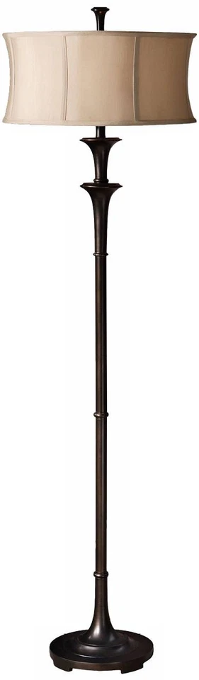 Lámpara de pie vintage de 70" de alto pantalla de tambor de bronce frotado con aceite para sala de estar lectura Foto 1 de 1