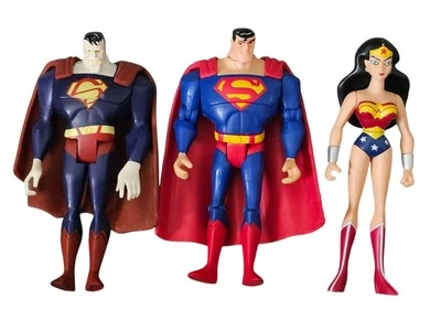Mattel DC Justice League Unlimited Superman Bizarro WonderWoman 4.75" Figures - Image 1 of 2