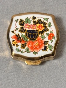 Stratton Pillendose Floral Made In England Vintage - Bild 1 von 10