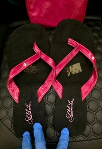 Brandneu mit Etikett/faltbare Sidekicks Wohlfühl-Flip-Flops/Größe L/Dunkelrosa/Damen/KOSTENLOSER VERSAND! - Bild 1 von 7