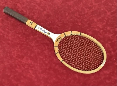 Raqueta de tenis firmada por Don Budge de colección de madera súper rara autógrafa abierta en Estados Unidos JSA Foto 1 de 4