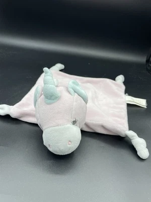 Manta de seguridad para bebé Dan Dee dulce rosa unicornio sonajero esquinas anudadas Lovey Foto 1 de 4