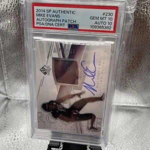 2014 UPPER DECK SP AUTHENTIC PATCH AUTO #230 MIKE EVANS RC /350 PSA 10/ AUTO 10 - Picture 1 of 3