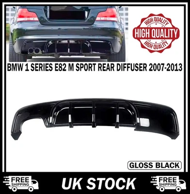 PARA BMW SERIE 1 E82 M SPORT DIFUSOR TRASERO NEGRO BRILLANTE ALERÓN SIN LED 07-13 Foto 1 de 4