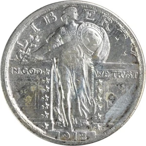 1918 Standing Liberty Silver Quarter EF Uncertified #951 - Picture 1 of 2