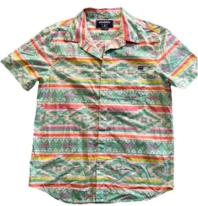 Chubbies Button Up Shirt Men's Large Hawaiian Aztec Southwestern Performance - Picture 1 of 6