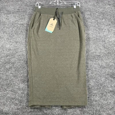 Prana Cozy Up Midi Skirt Womens Small Green Balsam Heather Hemp Recycled Fiber - Imagem 1 de 4
