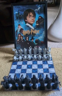 Harry Potter -Wizard Chess Set and Sorcerer's Stone Framed Poster - Image 1 of 4