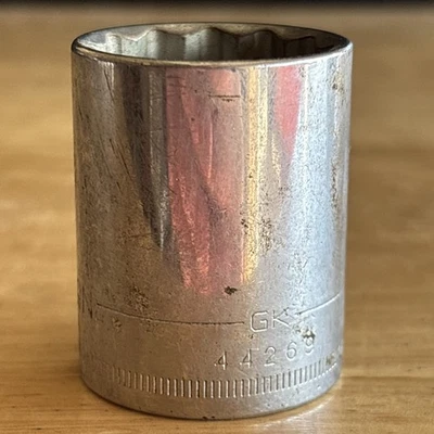 Craftsman 25mm Shallow Socket 1/2" Drive 12 Point GK Series 44249 USA - Image 1 of 4