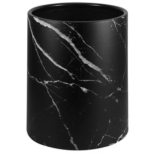 Marble Trash Can Round 12L Garbage Bin Double Layer Waste Basket Container fo... - Foto 1 di 9