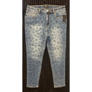 Pantalones de mezclilla para mujer G by Giuliana azul con estampado de guepardo talla 12P - Nuevos con etiquetas - Imagen 1 de 5