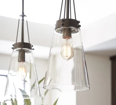 Pottery Barn Caldwell Recycled Glass Flared Pendant (8") - Image 1 of 4