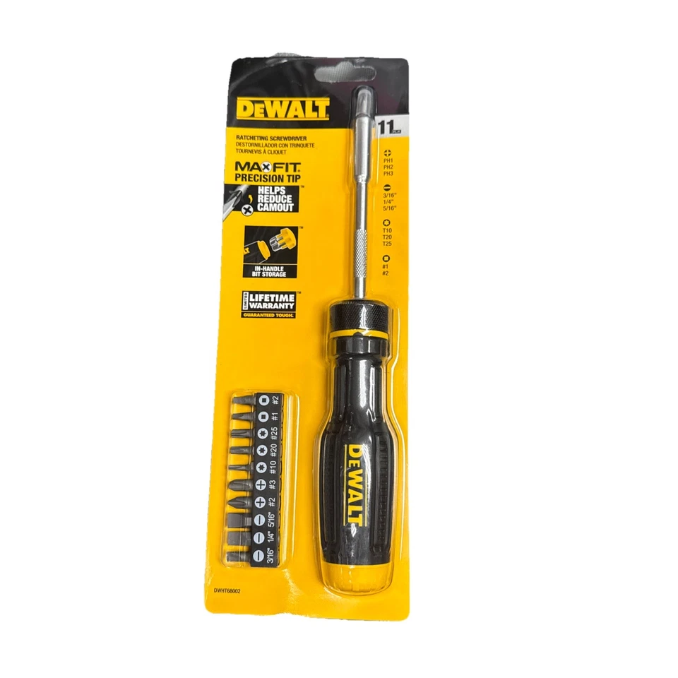 DEWALT Maxfit Multi-Bit Ratcheting Screwdriver 11 Piece - Image 1 of 1