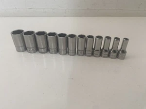Snap on Tools 1/4" halbtief metrisch Steckschlüsselsatz 5-15 mm Flankenantrieb 12-teilig 112TMMSY - Bild 1 von 10