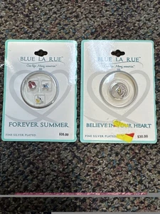 2- Blau La Rue One Life Viele Erinnerungen Für immer Geliebt Feinversilbert 3 Charms - Bild 1 von 3