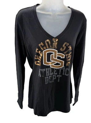 Camiseta Champion Oregon State Beavers negra y bronce de algodón para mujer mediana NUEVA Foto 1 de 4
